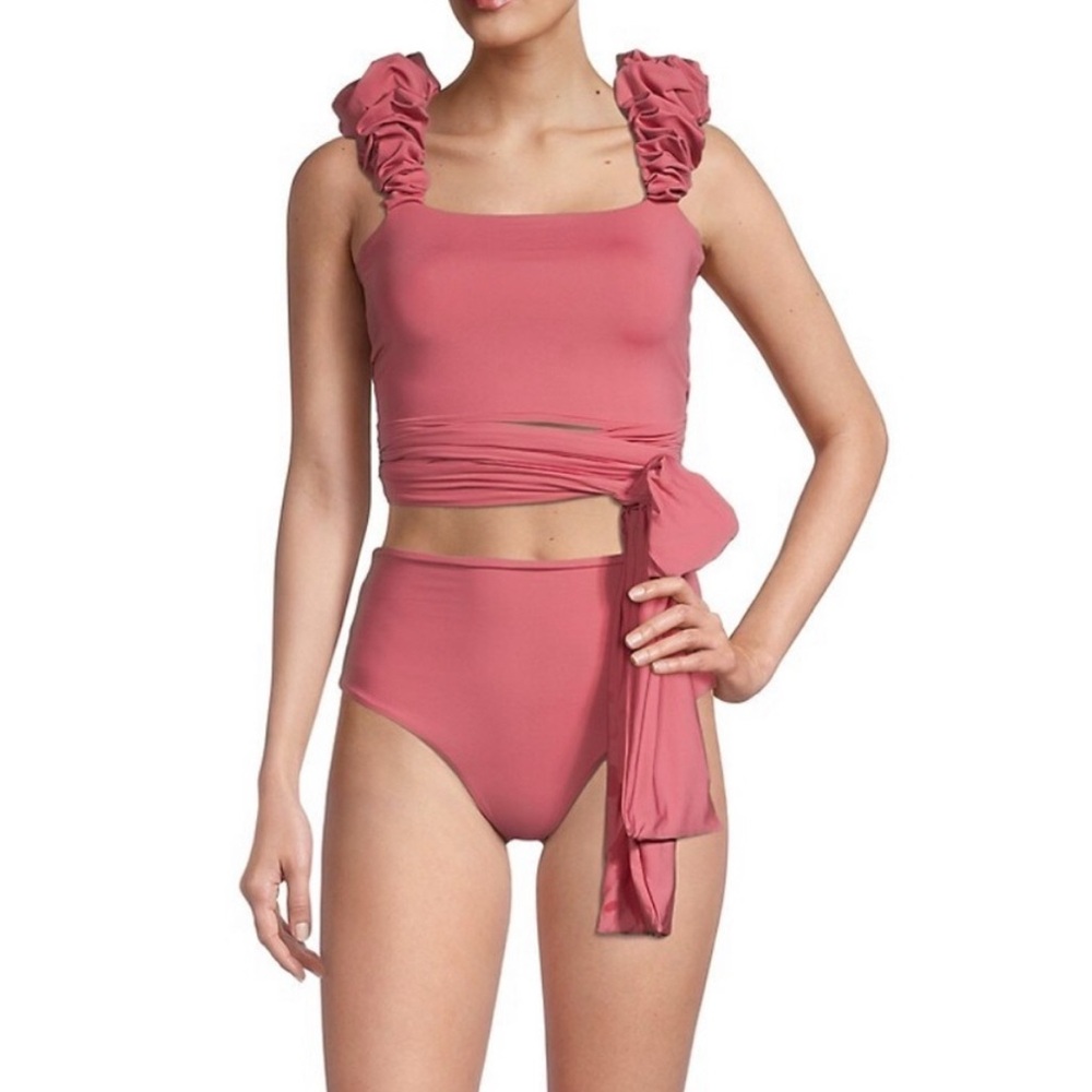 Elegant Mauve Maygel Coronel Duna Bikini Set Italian fabric